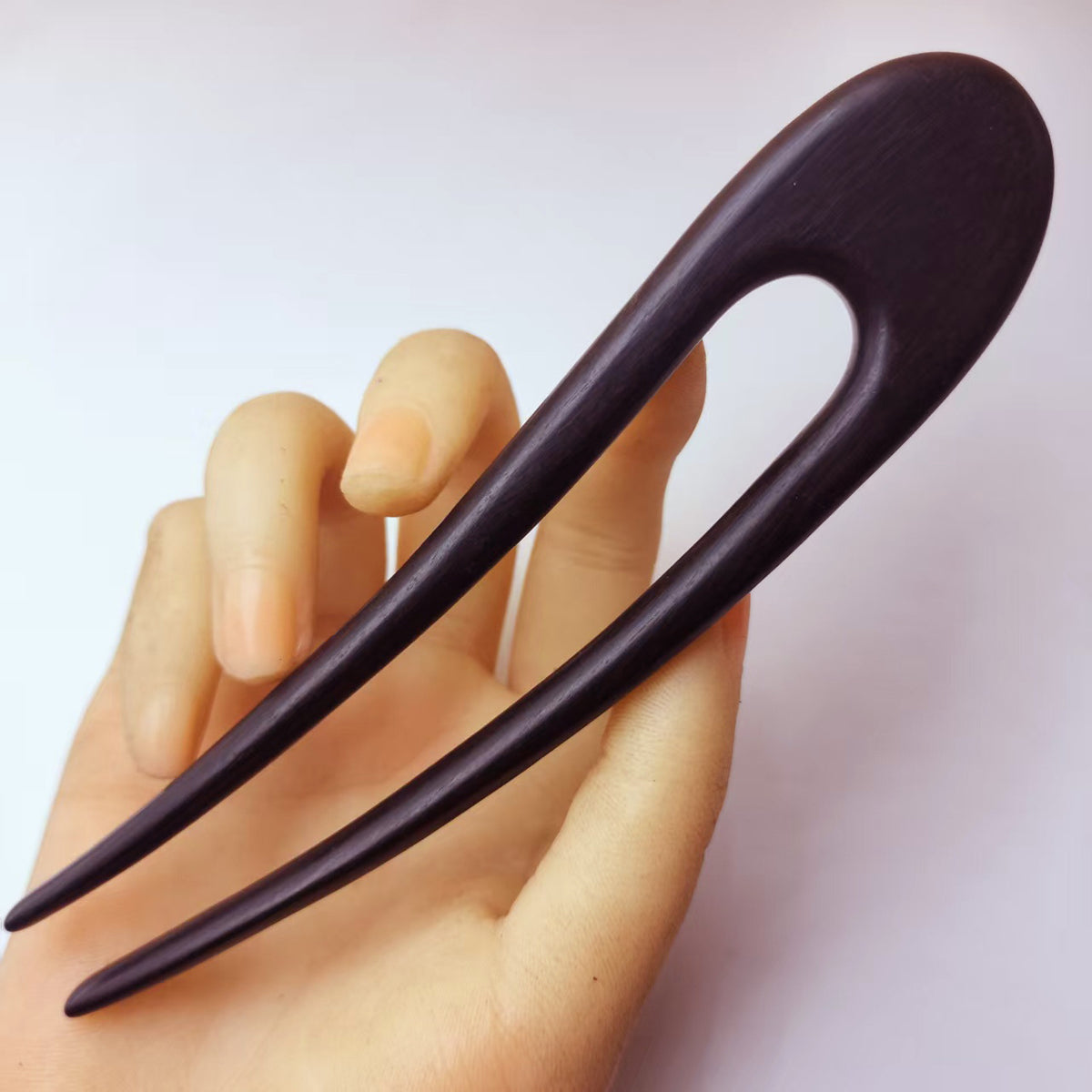 Crescent Double-Prong Wooden Hair Fork, additional view 1
