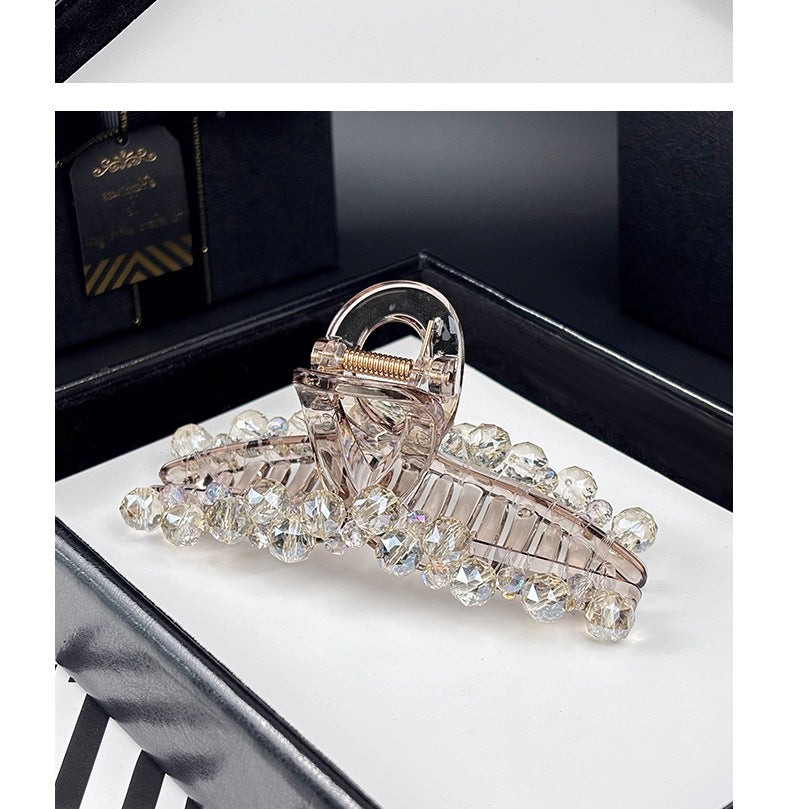 Crystal Rhinestone Large Beaded-Edge Claw Clip, additional view 8