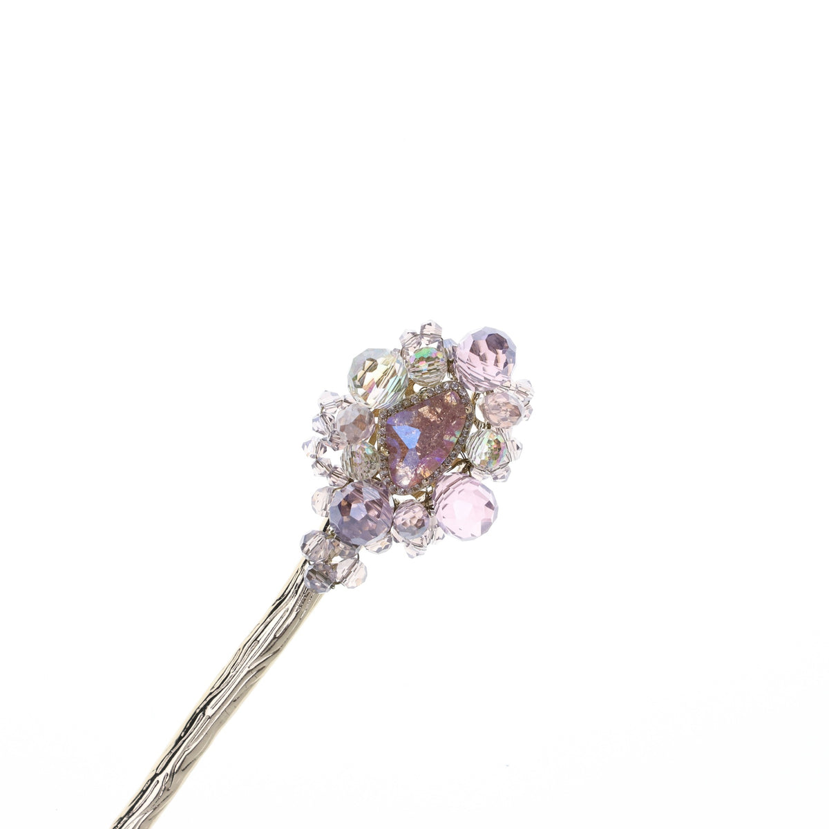 Crystal Floral Hair Stick in Gold Tone, additional view 3