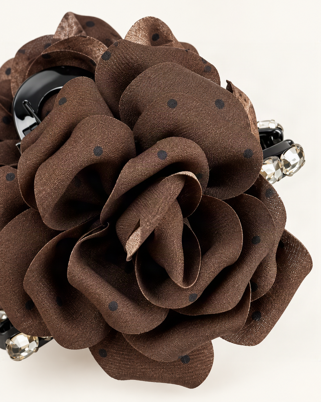 Acetate Polka Dot Bow Hair Comb — close-up of material and decoration [FITINY Hair]