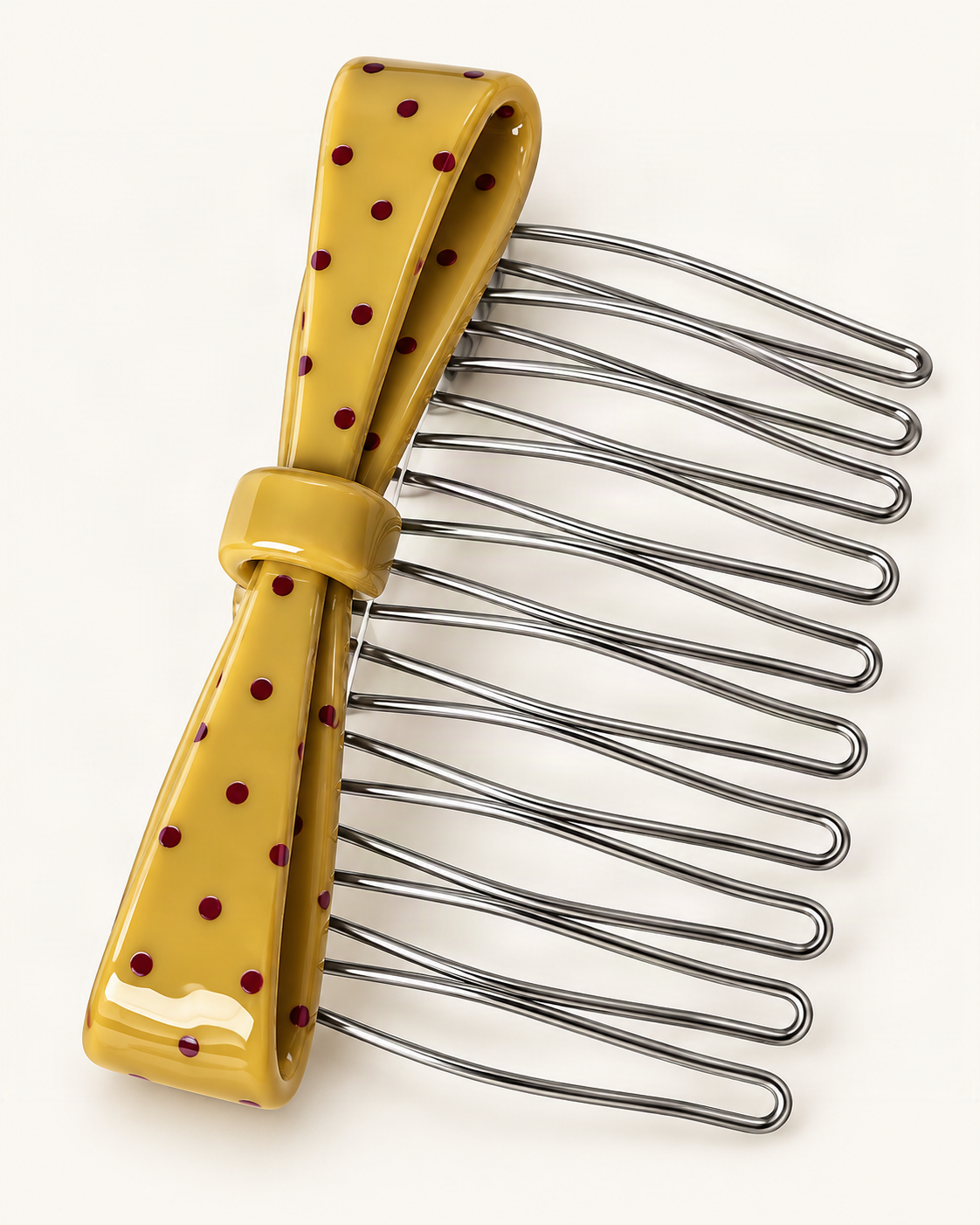 Cellulose Acetate Speckled Hair Comb — close-up of material and decoration [FITINY Hair]