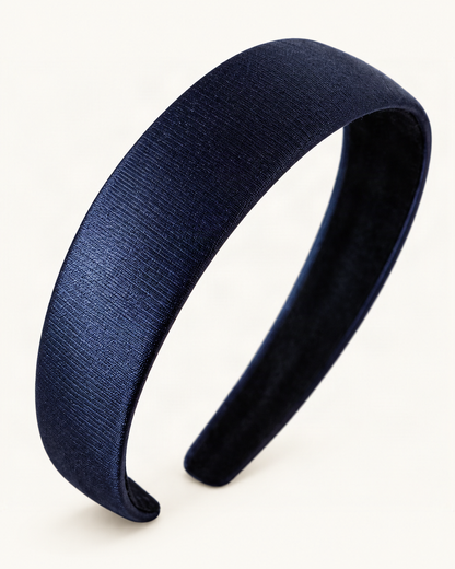 Wide Satin Headband with Subtle Shimmer — close-up of material and decoration [FITINY Hair]