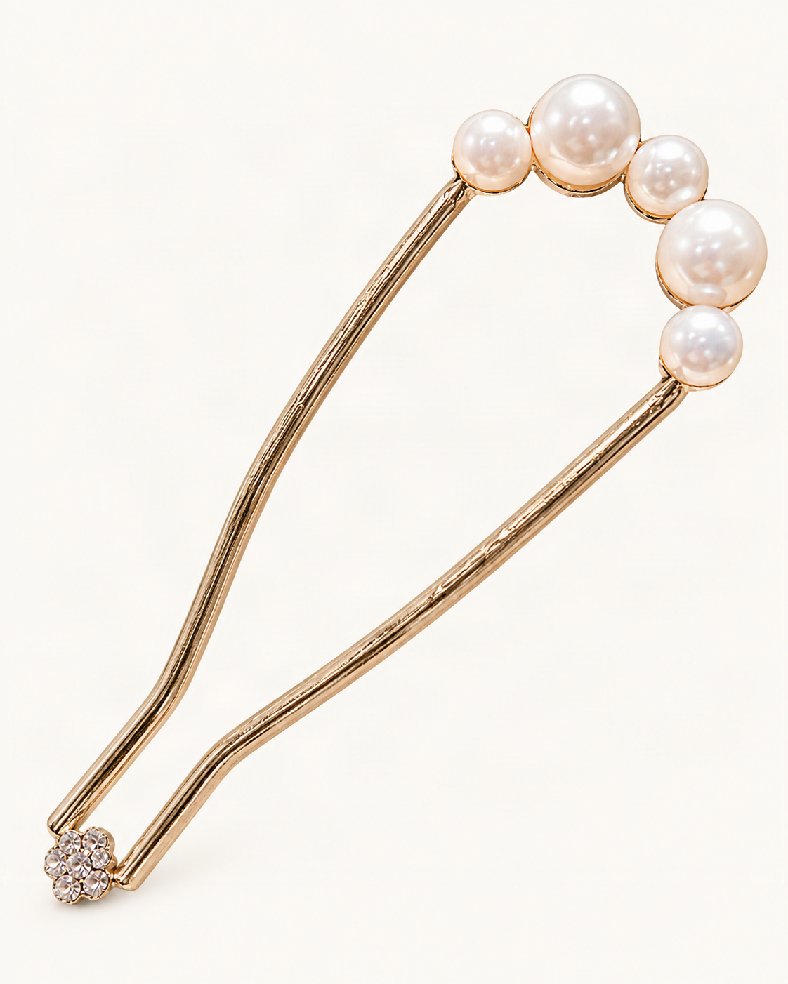 Five-Pearl Metal U-Pin Hair Stick — close-up of material and decoration [FITINY Hair]
