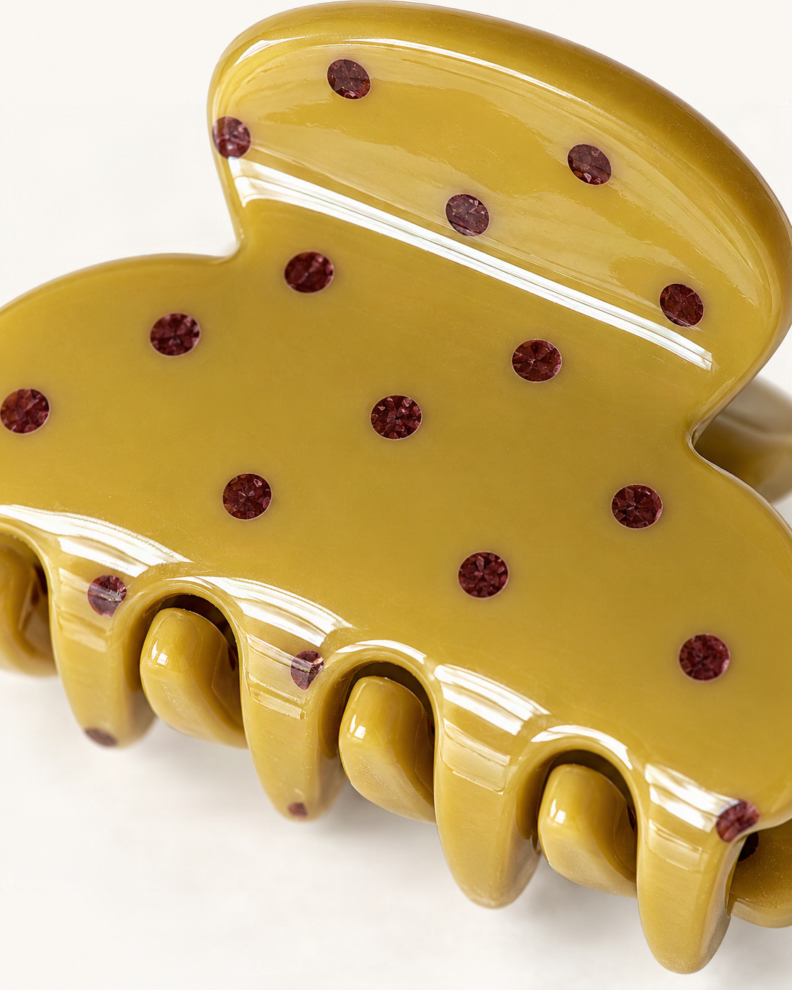 Polka Dot Acetate Mini Claw Clip — close-up of material and decoration [FITINY Hair]