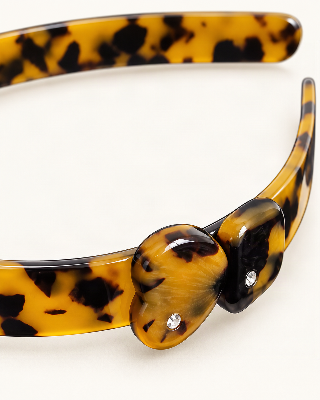 Slim Cellulose Acetate Headband — close-up of material and decoration [FITINY Hair]