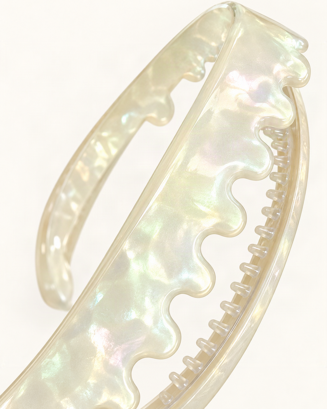 Slim Double-Layer Acetate Headband — close-up of material and decoration [FITINY Hair]