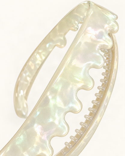Slim Double-Layer Acetate Headband — close-up of material and decoration [FITINY Hair]