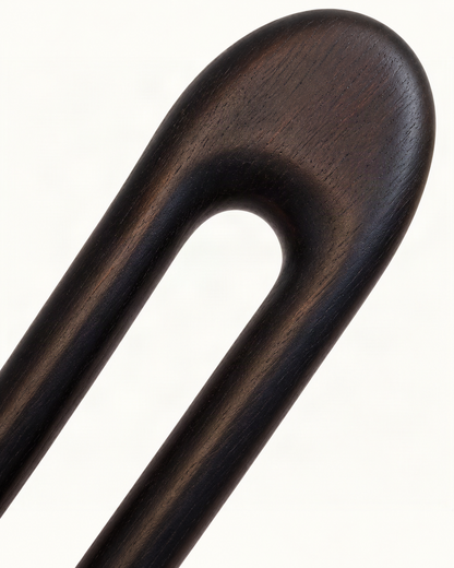 Wooden U-Shaped Hair Pin with Rounded Top — close-up of material and decoration [FITINY Hair]