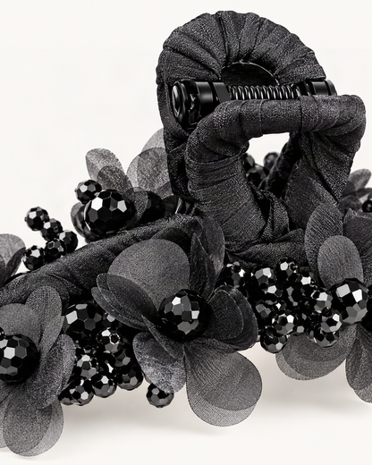 Large Crystal Flower Claw Clip — close-up of material and decoration [FITINY Hair detail]