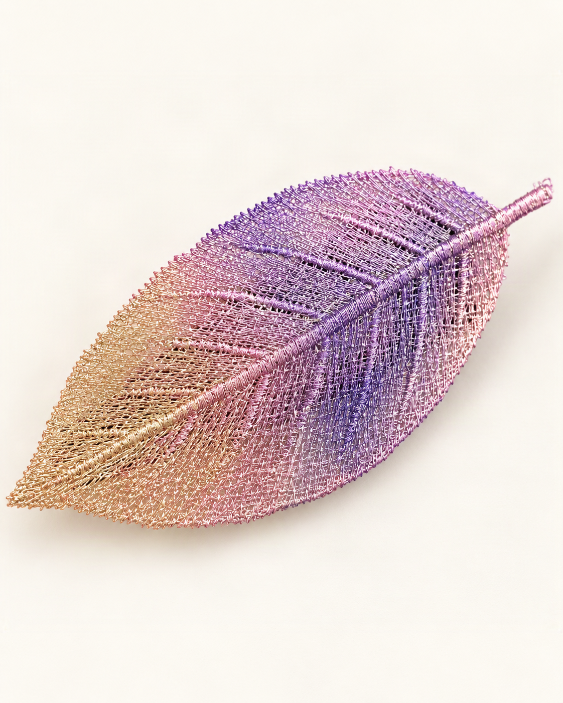 Embroidered Leaf Side Hair Clip — close-up of material and decoration [FITINY Hair]