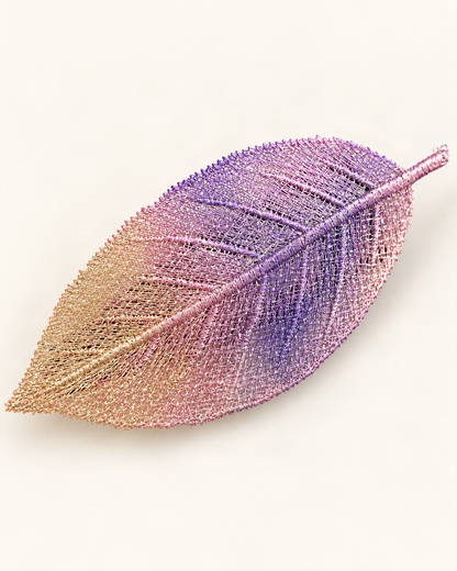Embroidered Leaf Side Hair Clip — close-up of material and decoration [FITINY Hair]