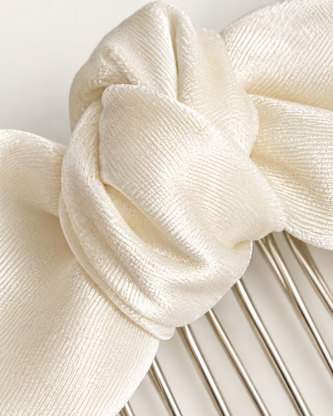 Velvet Bow Hair Comb — close-up of material and decoration [FITINY Hair]