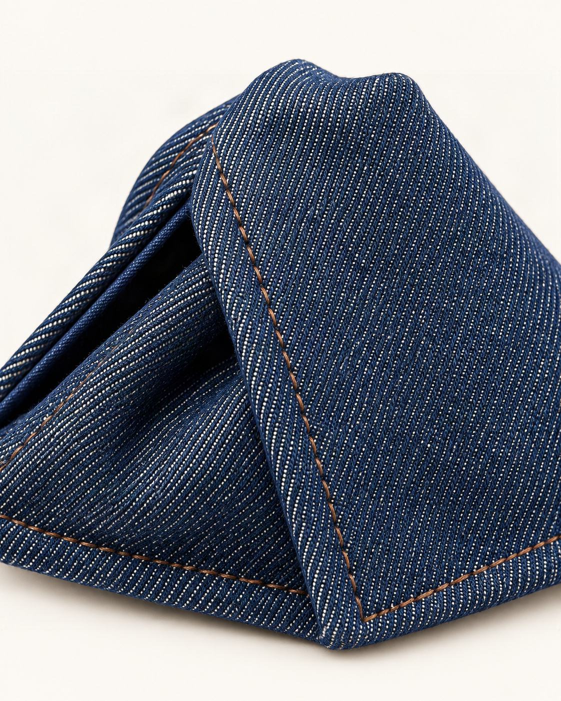Denim Triangle Hair Claw Clip — close-up of material and decoration [FITINY Hair detail]