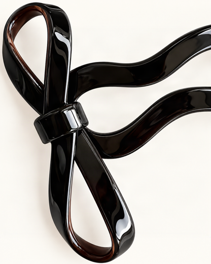 Acetate Bow U-Shaped Hair Pin — close-up of material and decoration [FITINY Hair]