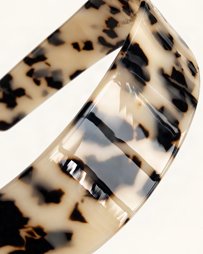 Cellulose Acetate Wide Headband — close-up of material and decoration [FITINY Hair]