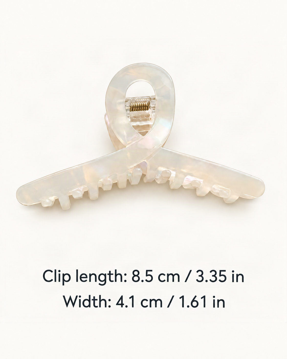 Cellulose Acetate Loop Claw Clip — dimensions diagram [FITINY Hair dimensions]
