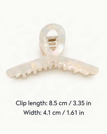 Cellulose Acetate Loop Claw Clip — dimensions diagram [FITINY Hair dimensions]