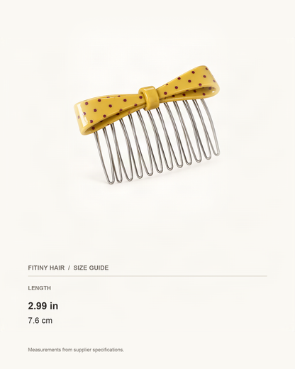 Cellulose Acetate Speckled Hair Comb — supplier-based dimensions with inches above centimeters [FITINY Hair]