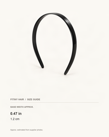 Classic Cellulose Acetate Headband — supplier-based dimensions with inches above centimeters [FITINY Hair]