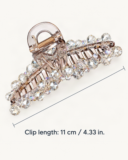Crystal Rhinestone Large Beaded-Edge Claw Clip — dimensions diagram [FITINY Hair dimensions]