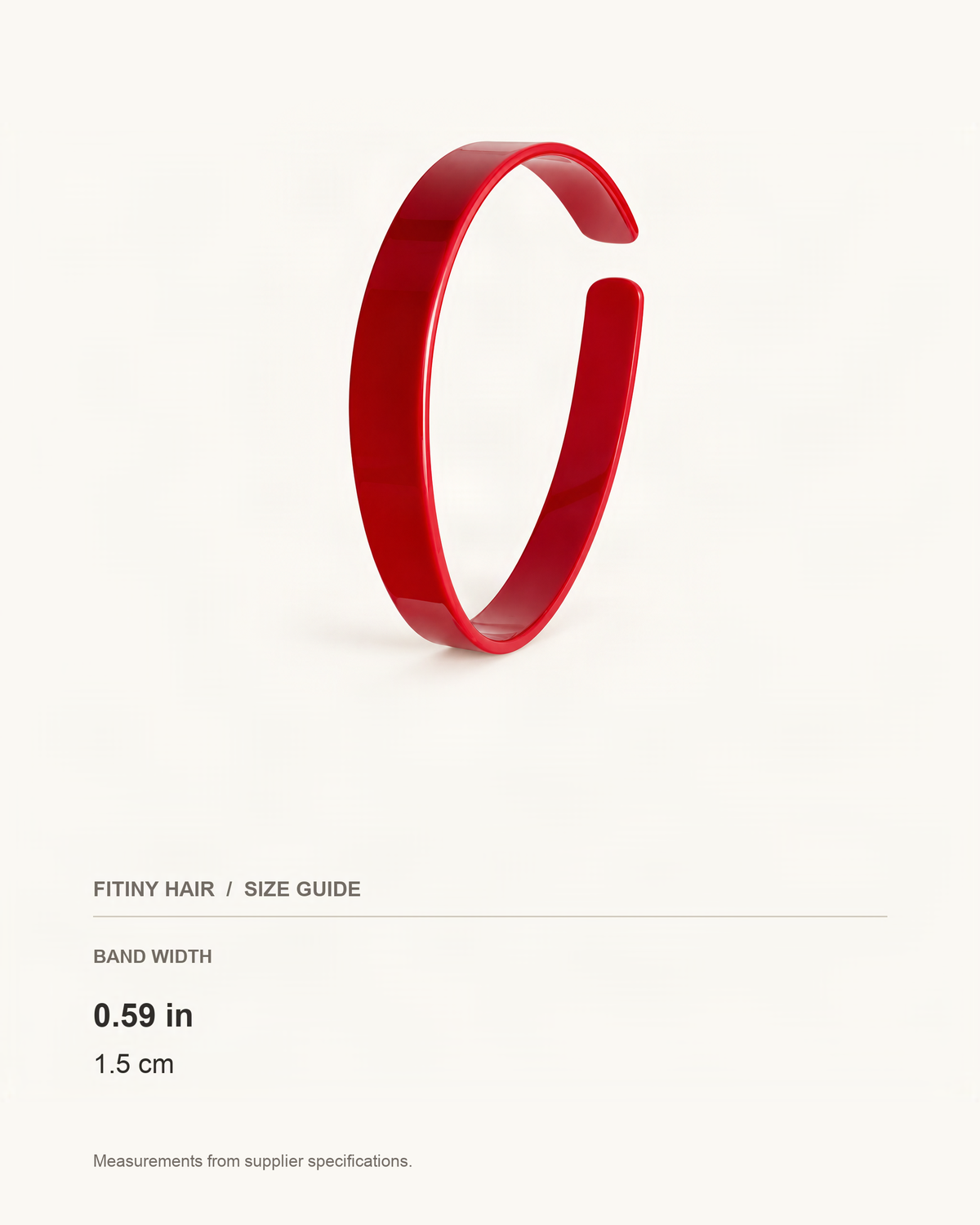 Wide Double-Layer Cellulose Acetate Headband — supplier-based dimensions with inches above centimeters [FITINY Hair]