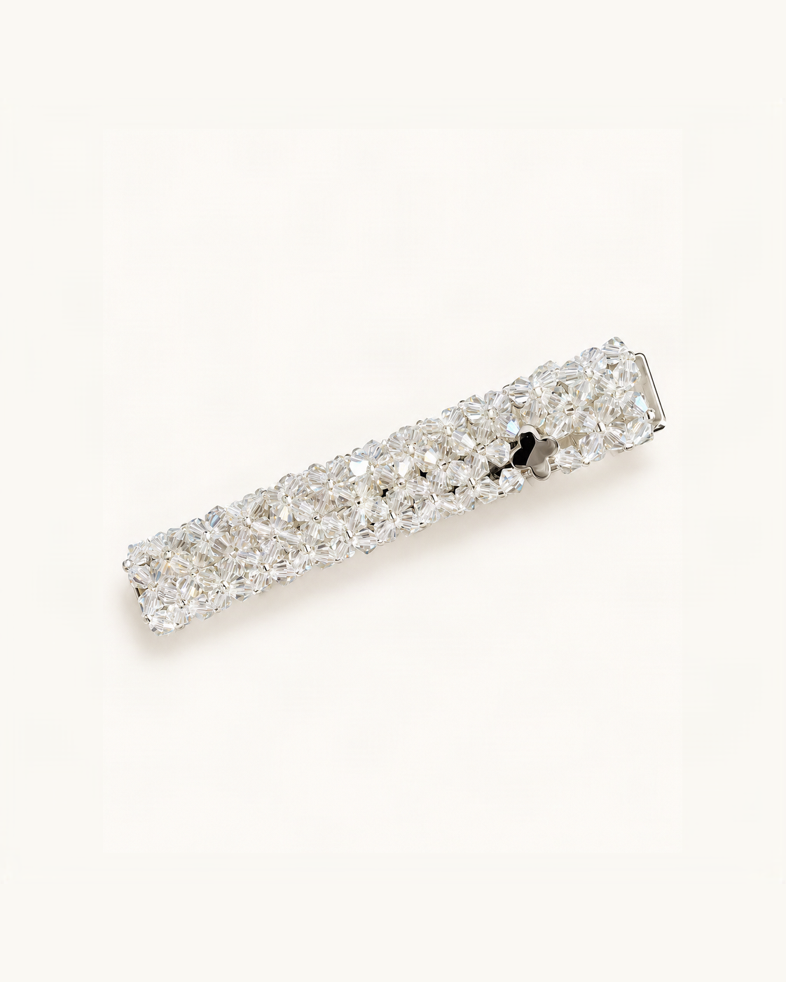 Crystal-Beaded Duck-Bill Hair Clip — single accessory on warm ivory background [FITINY Hair]
