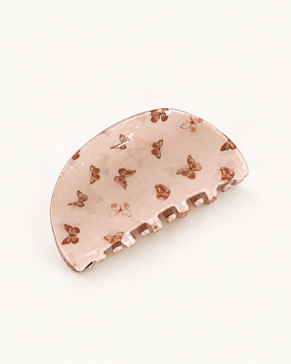 Butterfly Print Acrylic Shell Claw Clip — Latte variant on a warm ivory background [FITINY Hair variant 48006294995115]