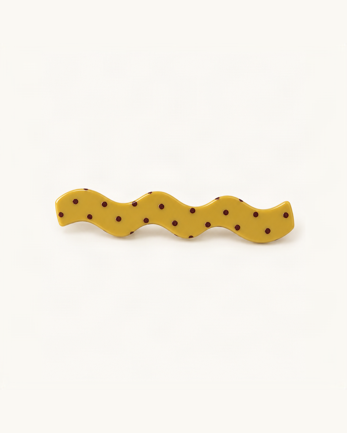 Wavy Polka Dot Acetate Side Clip — single accessory on warm ivory background [FITINY Hair]