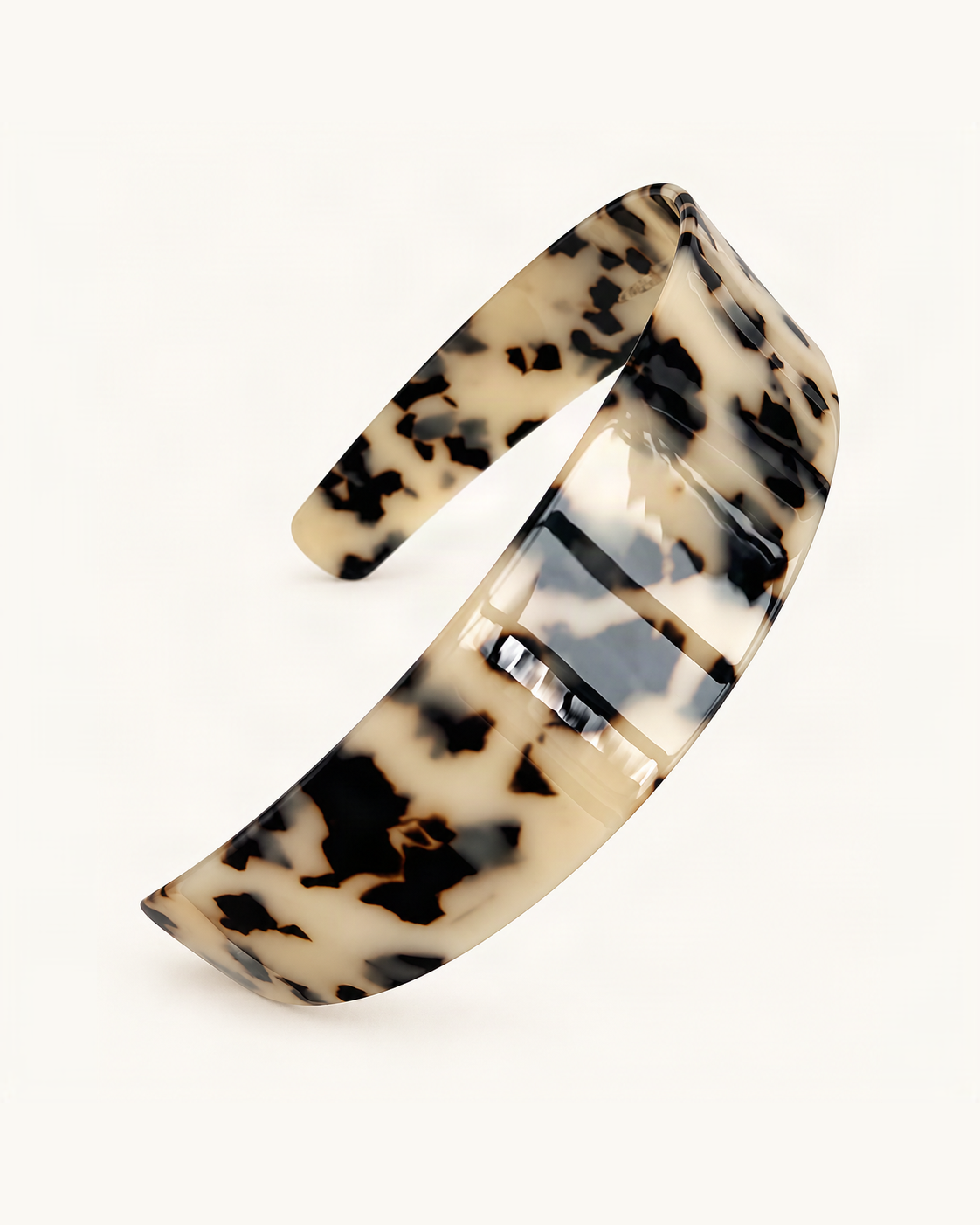 Cellulose Acetate Wide Headband — single accessory on warm ivory background [FITINY Hair]