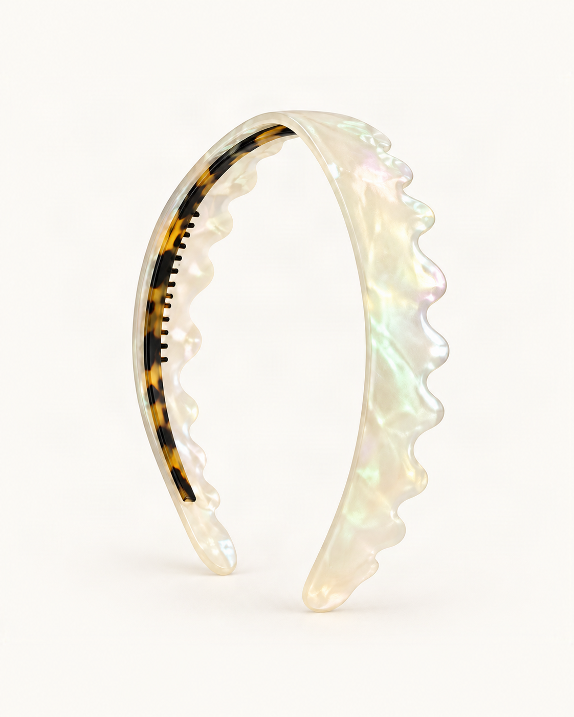 Slim Double-Layer Acetate Headband — single accessory on warm ivory background [FITINY Hair]