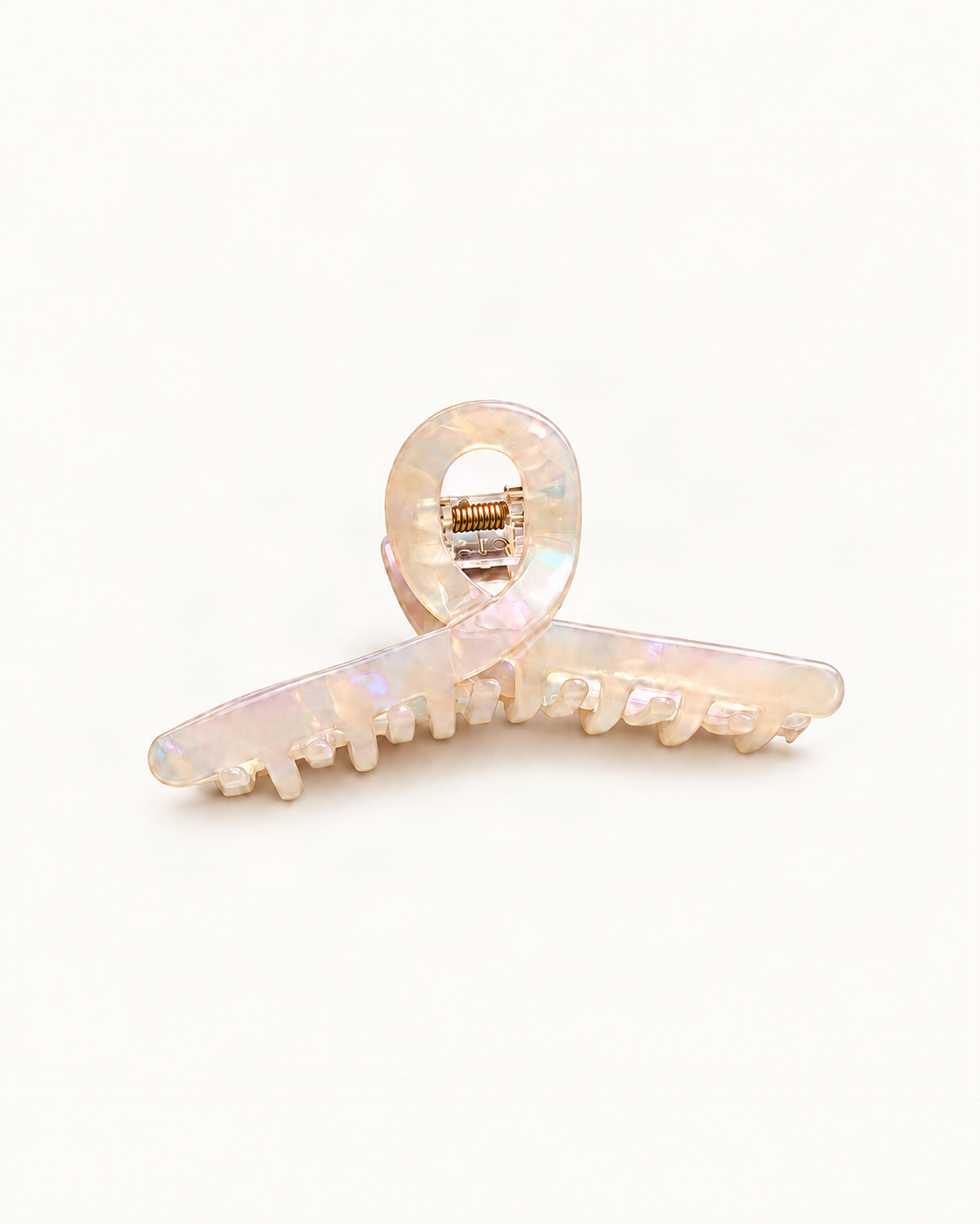 Cellulose Acetate Loop Claw Clip — single hair accessory on a warm ivory background [FITINY Hair main]