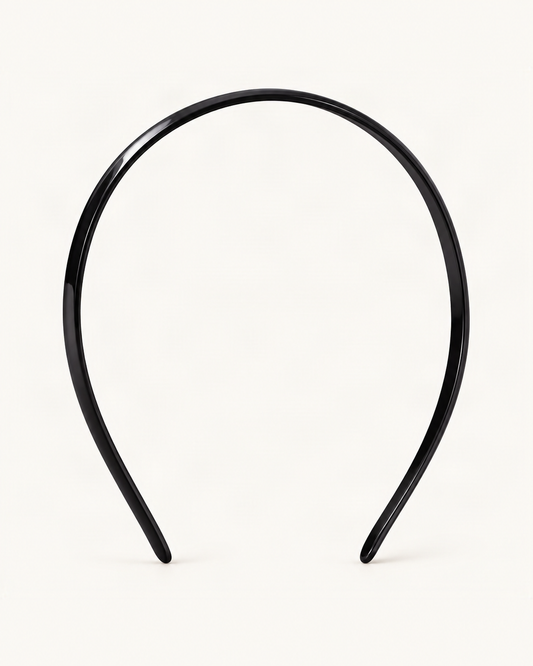 Thin Cellulose Acetate Headband — single accessory on warm ivory background [FITINY Hair]