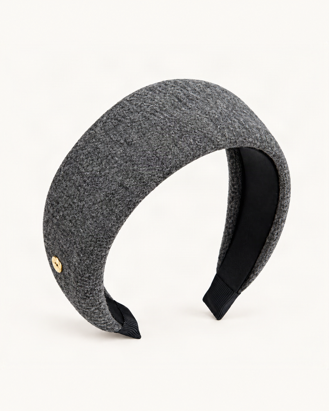 Wool-Blend Wide Padded Headband — single accessory on warm ivory background [FITINY Hair]