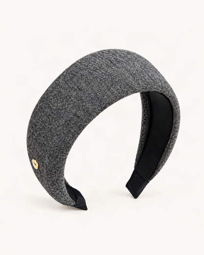Wool-Blend Wide Padded Headband — single accessory on warm ivory background [FITINY Hair]