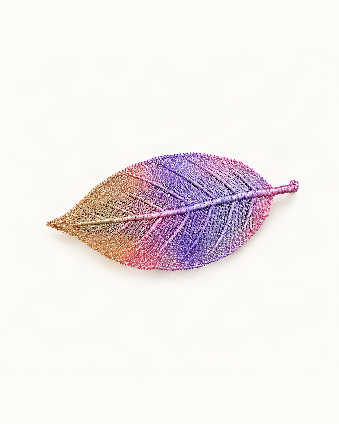 Embroidered Leaf Side Hair Clip — single accessory on warm ivory background [FITINY Hair]