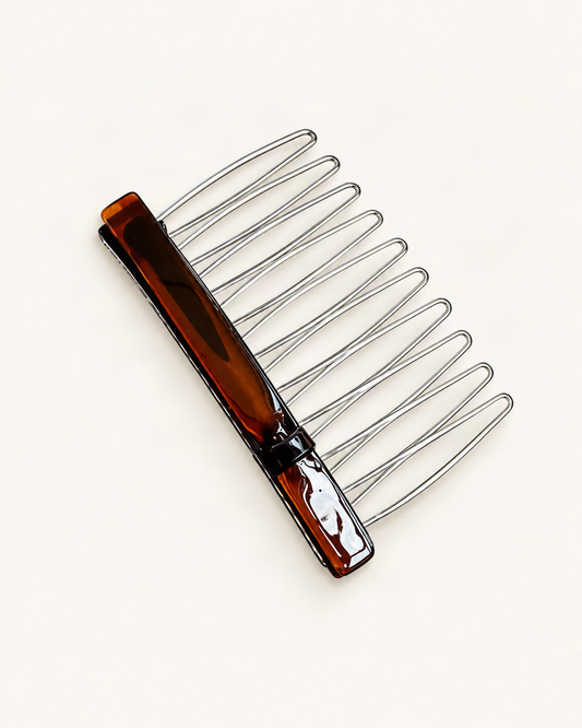 Cellulose Acetate Bow Side Comb — single accessory on warm ivory background [FITINY Hair]