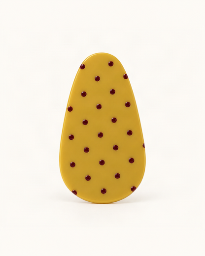 Cellulose Acetate Teardrop Barrette — single accessory on warm ivory background [FITINY Hair]