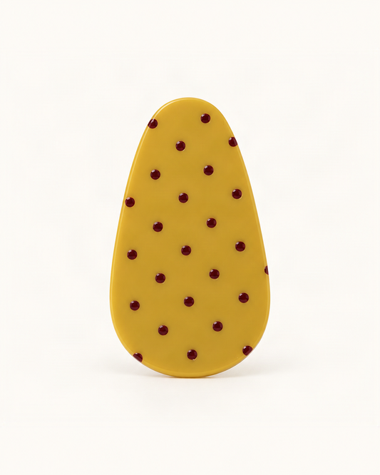 Cellulose Acetate Teardrop Barrette — single accessory on warm ivory background [FITINY Hair]