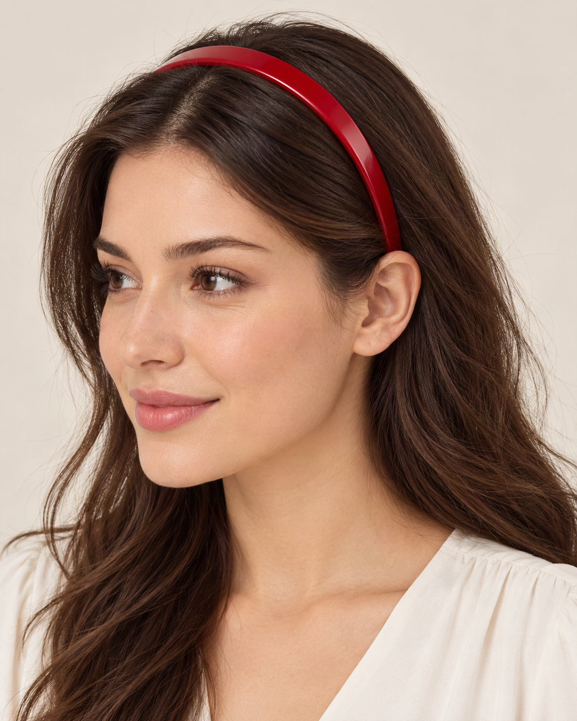 Narrow Cellulose Acetate Headband — worn in natural hair at realistic scale [FITINY Hair]