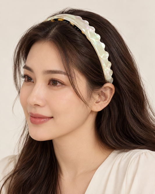 Slim Double-Layer Acetate Headband — worn in natural hair at realistic scale [FITINY Hair]