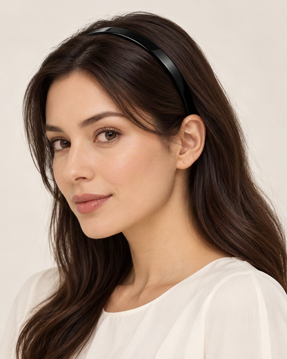 Classic Cellulose Acetate Headband — worn in natural hair at realistic scale [FITINY Hair]