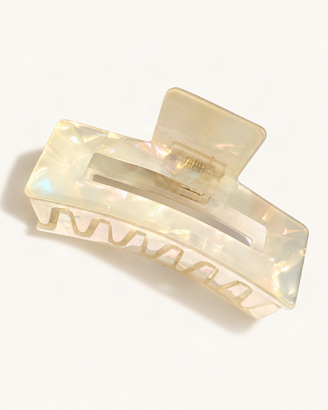 Cellulose Acetate Square Claw Clip — reverse view showing the visible construction [FITINY Hair structure]