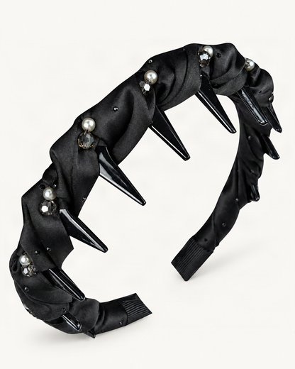 Satin Twist Headband with Pearl Rhinestone Accents — visible inner construction from supplier reference [FITINY Hair]