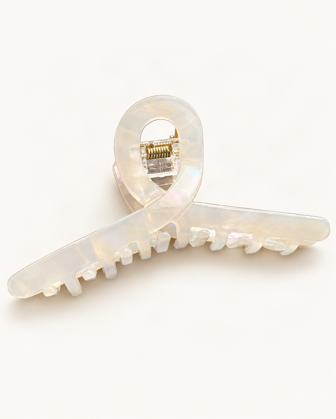 Cellulose Acetate Loop Claw Clip — reverse view showing the visible construction [FITINY Hair structure]