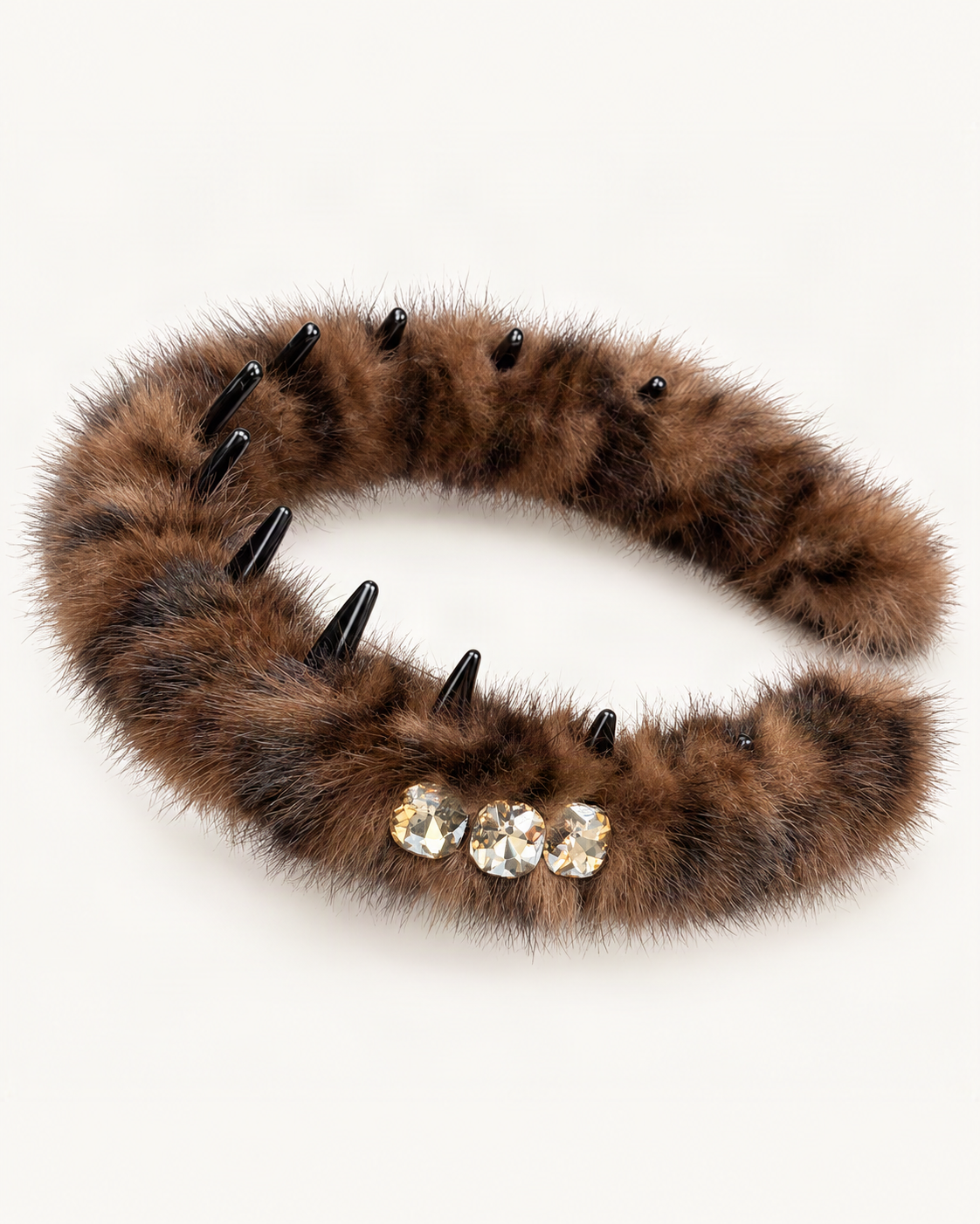 Faux Fur Headband with Toothed Lining — visible inner construction from supplier reference [FITINY Hair]