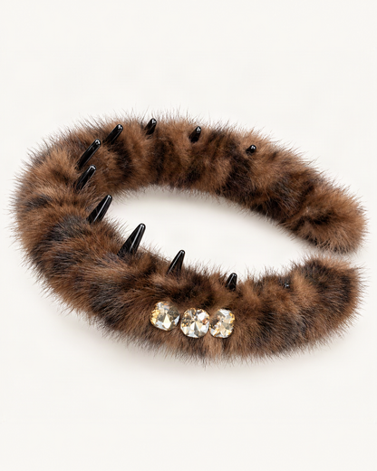 Faux Fur Headband with Toothed Lining — visible inner construction from supplier reference [FITINY Hair]