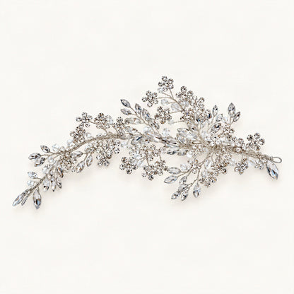 Silver crystal bridal vine - angled detail [FITINY Hair]