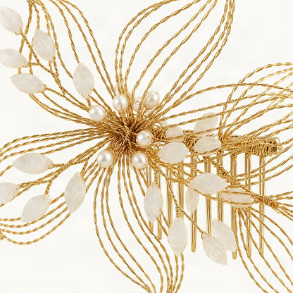SP2370 Wire and faux pearl construction detail [FITINY Hair]