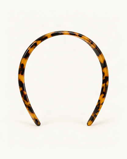 Narrow Cellulose Acetate Headband — Leopard variant on warm ivory background [FITINY Hair]