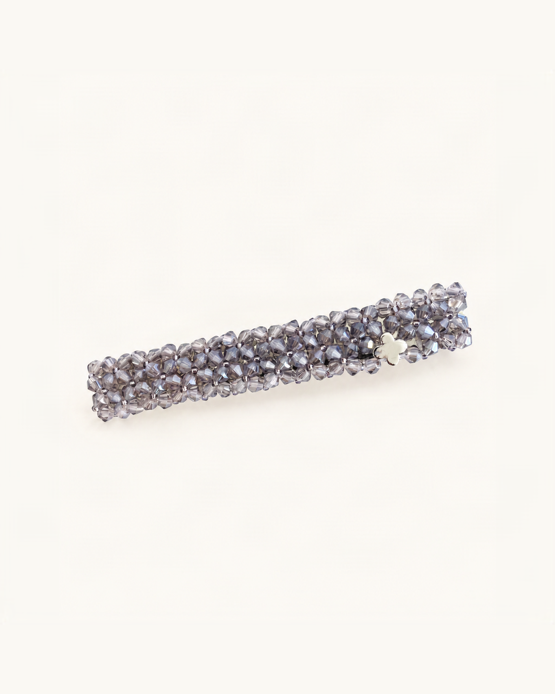 Crystal-Beaded Duck-Bill Hair Clip — Lilac variant on warm ivory background [FITINY Hair]